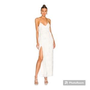 NWT Retrofete Rebecca Sequin Dress in White Fringe